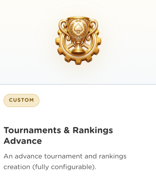 Tournaments & Rankings Advance section